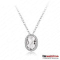 Platinum Plated Bling Oval Cubic Zircon Wedding Pendant (CNL0053-B-2)